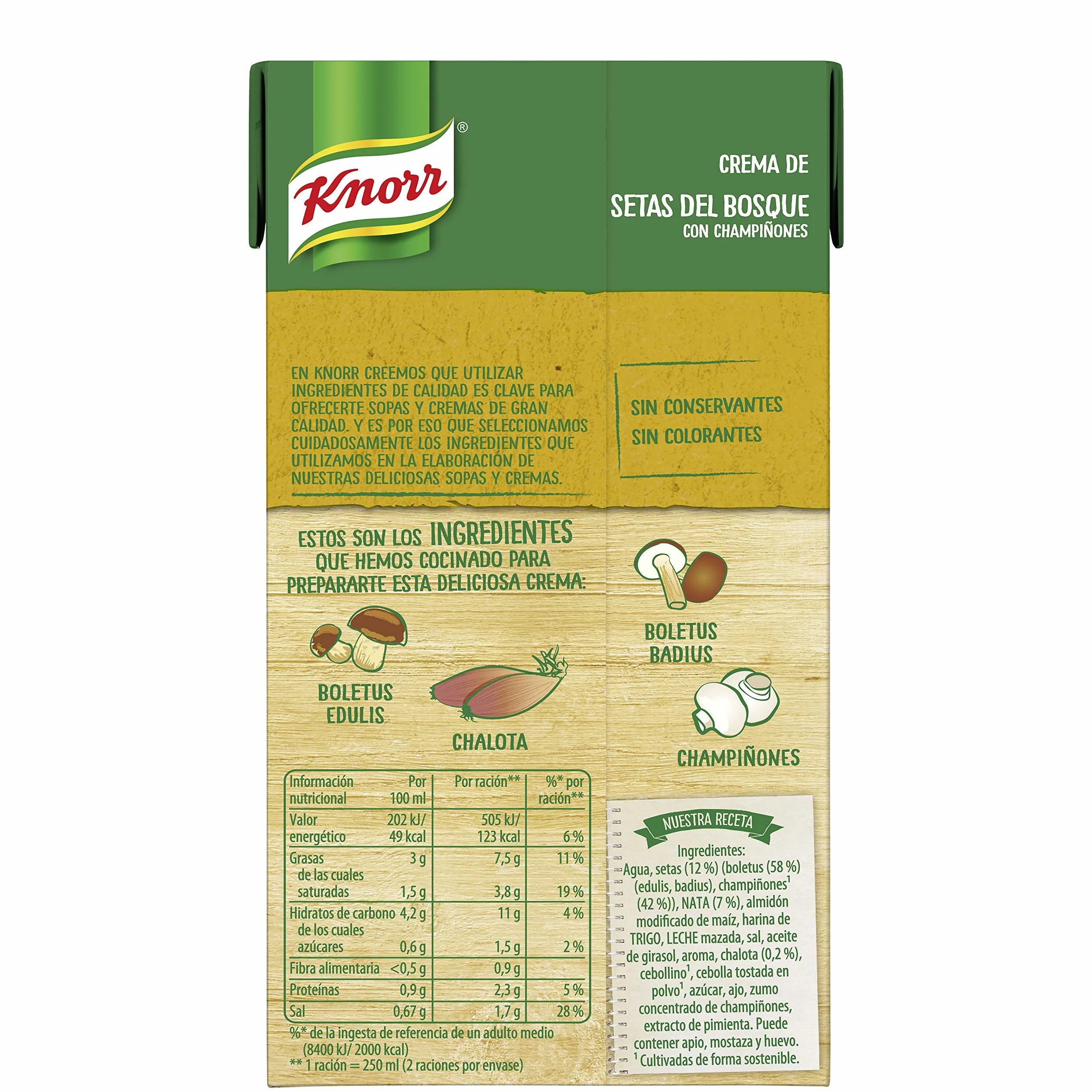 Knorr Crema de Setas del Bosque 500 ml Pack de 4