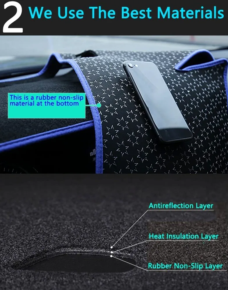 Almohadilla Parasol Cubierta Protectora Salpicadero Alfombra Evitar La Luz LHD Para Jeep Para Renegade 2014 2015 2016 2017 2018 2019 BU Para Trailhawk Cubierta Estera del Tablero ( Color : Black Edge