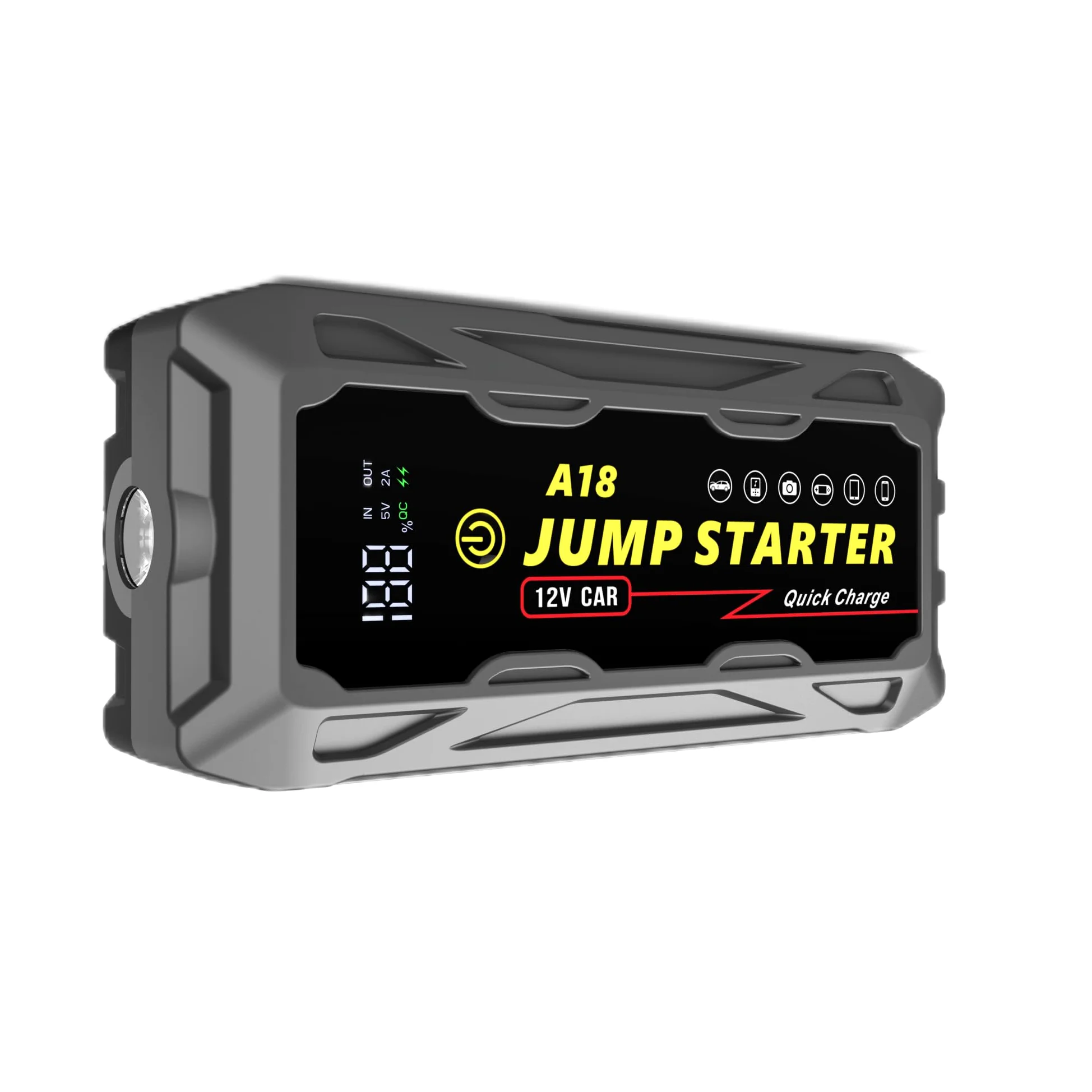 Arrancador de Coche de 3000 A, Caja de Arranque de Batería de Emergencia, Paquete de Refuerzo (Hasta Todos los Motores de Gas/Diesel)