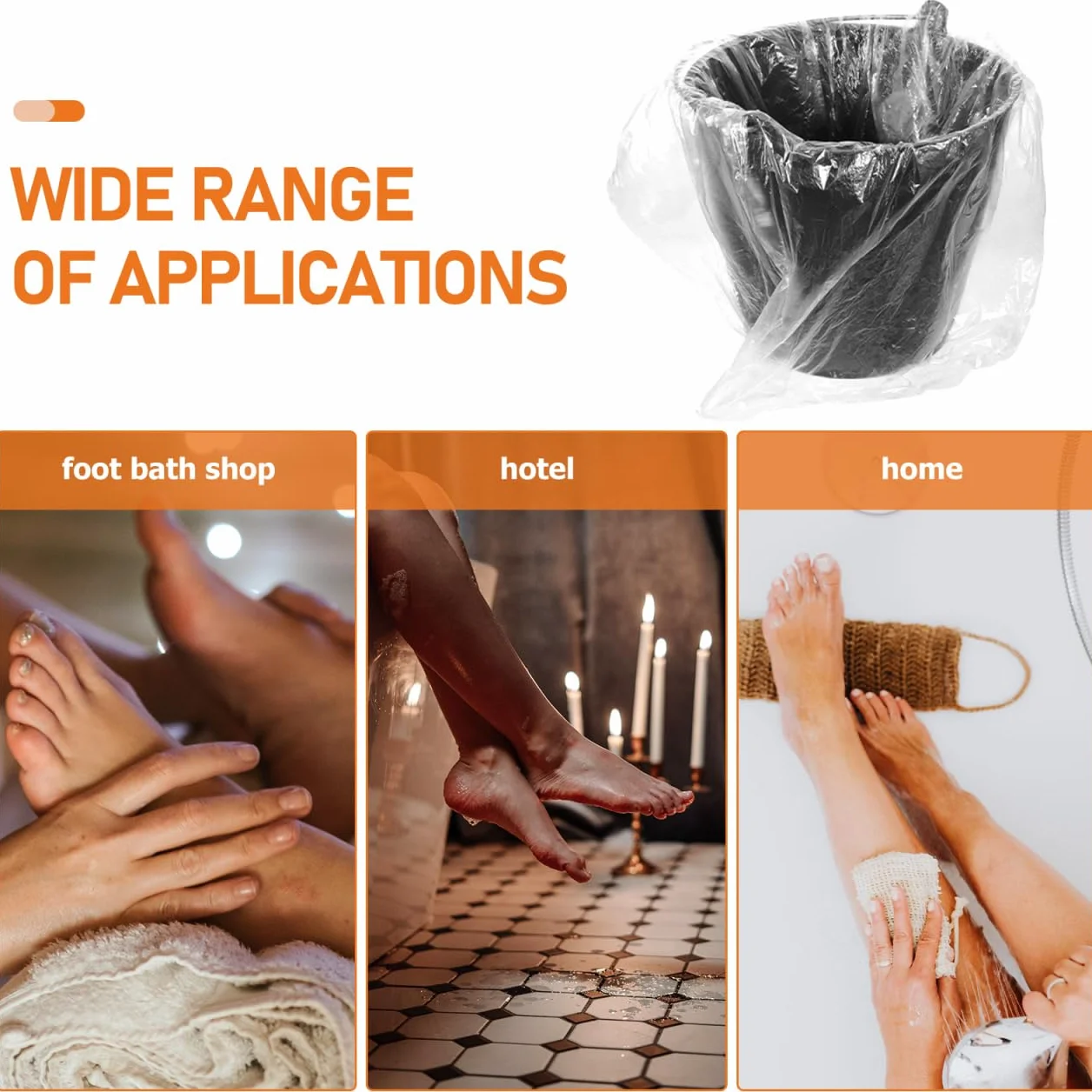 SOIMISS 80 Bolsas Desechables Para Baños De Pies Revestimientos Plásticos Para Pedicura 25.59x21.65 Pulgadas