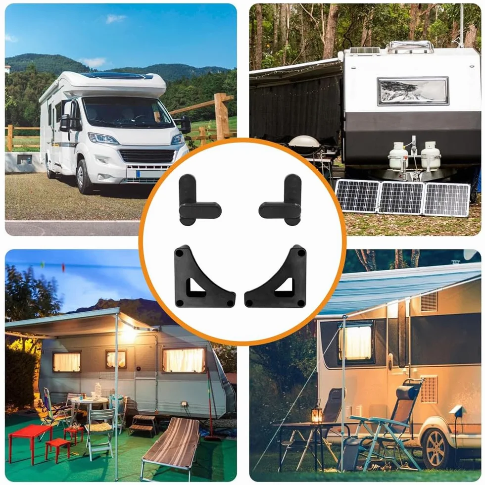 Kit de Almacenamiento de Soporte de Mesa para Caravana, Kit de fijación de Seguridad para Mesa, Color Negro, Apto para caravanas, autocaravanas, Accesorios de Mesa de Almacenamiento