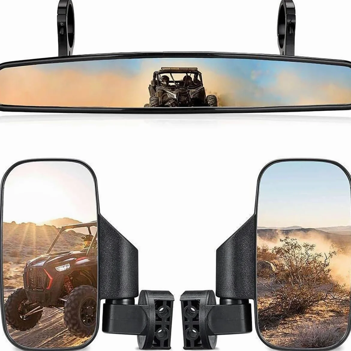 Espejo retrovisor UTV for Segway Fugleman UT10 2021 2022 2023 2024 2025 2026, espejo lado a ajustable plegable con vidrio resistente a roturas, se adapta a jaula antivuelco de 1.75-2 pulgadas(A)