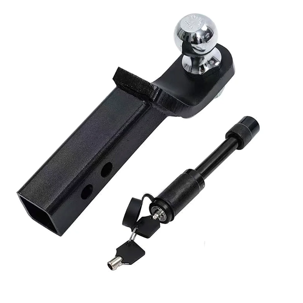 NEWFUN Adaptador de Enganche de Remolque rebajado 50 mm para vehículos estadounidenses, Bola de Enganche para automóviles, Furgonetas, Camiones y autocaravanas. (Tow Hook with Pin Lock)