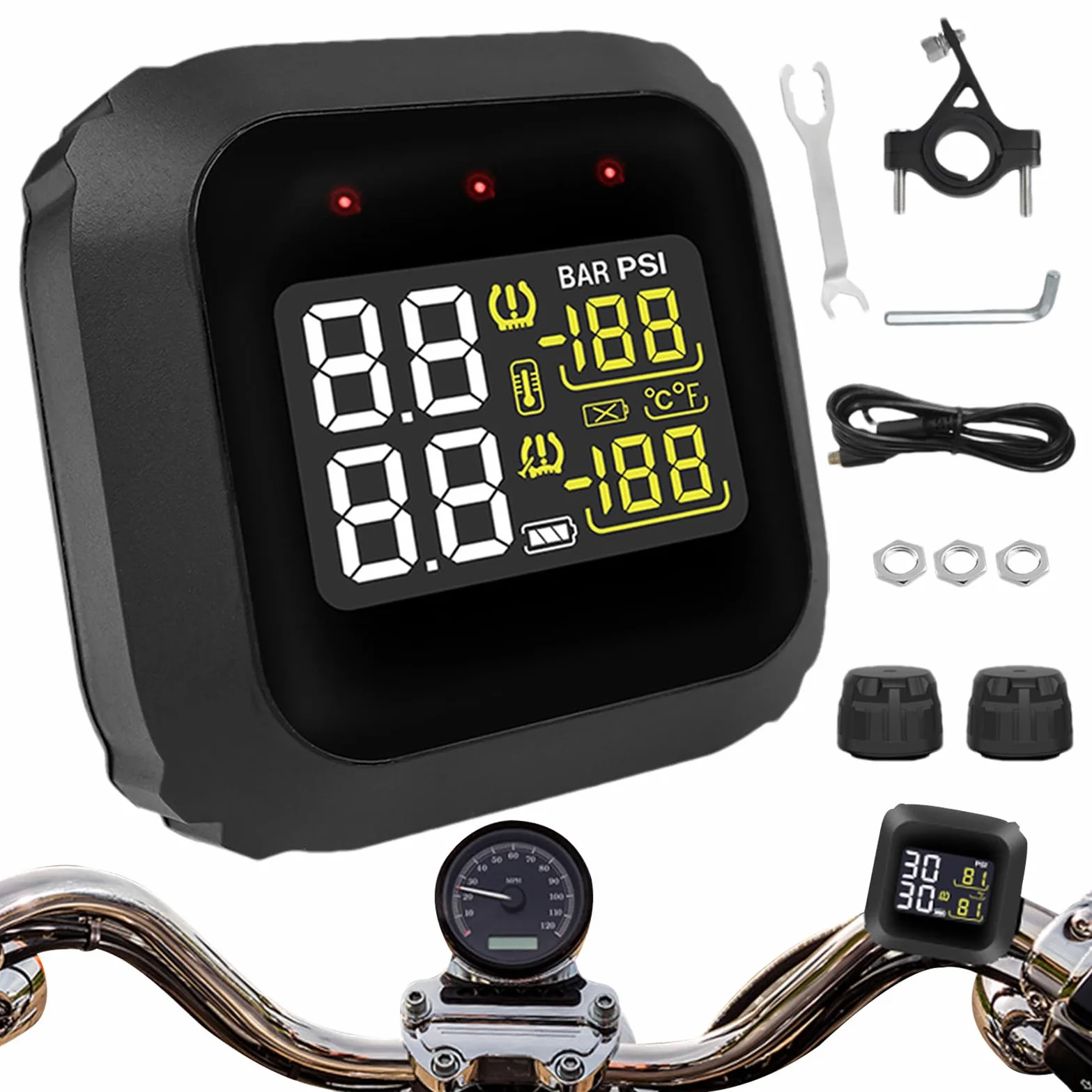 Medidor de Presión Digital Multifuncional En Tiempo Real | Medidor Digital De Aire Para Mantenimiento Automotriz Reparación Autos Bicicletas Camiones Hombres Mujeres