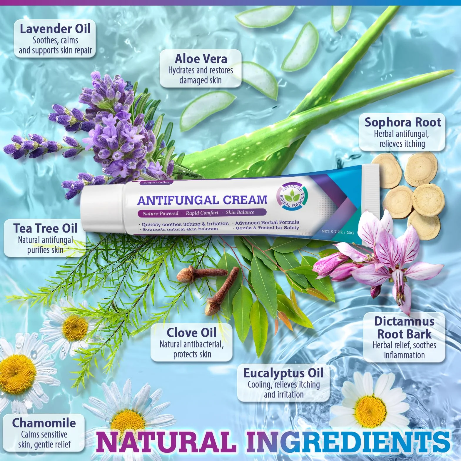 Crema Antimicotica Hongos Pies Atleta: Crema para tiña inguinal, Cuidado Tópico para Pies, Ingles, Axilas y Pliegues Cutáneos