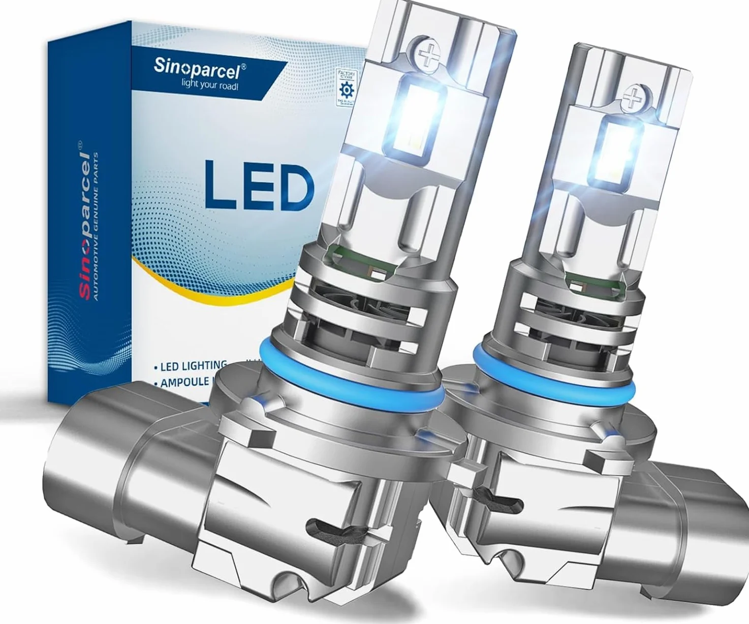 Sinoparcel HIR2/9012 Bombilla de Faro LED, Blanco 6500K | 500% Más Brillante, Haz Alta y Baja, con Ventilador de Refrigeración, 12V 35W, Paquete de 2