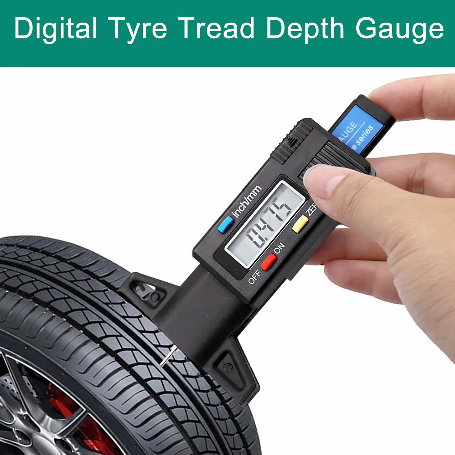 Medidor Digital de Profundidad de Perfil para Neumáticos, con Pantalla LCD, 0-25.4mm Profundidad Neumáticos, para Autos, Camiones, Motocicletas
