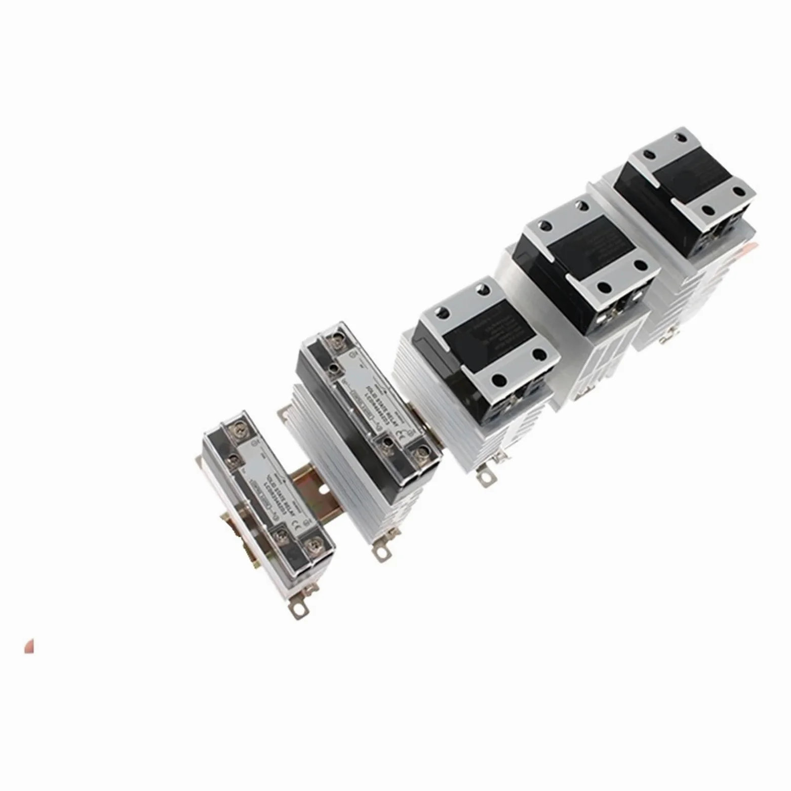 1 Uds AC a AC 10A 25A 40A 60A 80A 100A 120A SSR con disipador de calor relé de estado sólido relé Industrial montado en Riel DIN(AC-AC 60A)