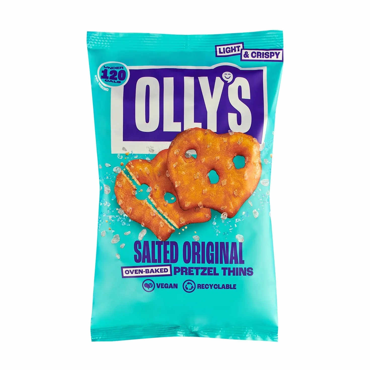 Olly's Pretzels horneados y salados Veganos Snacks Saludables Bolsa 140g