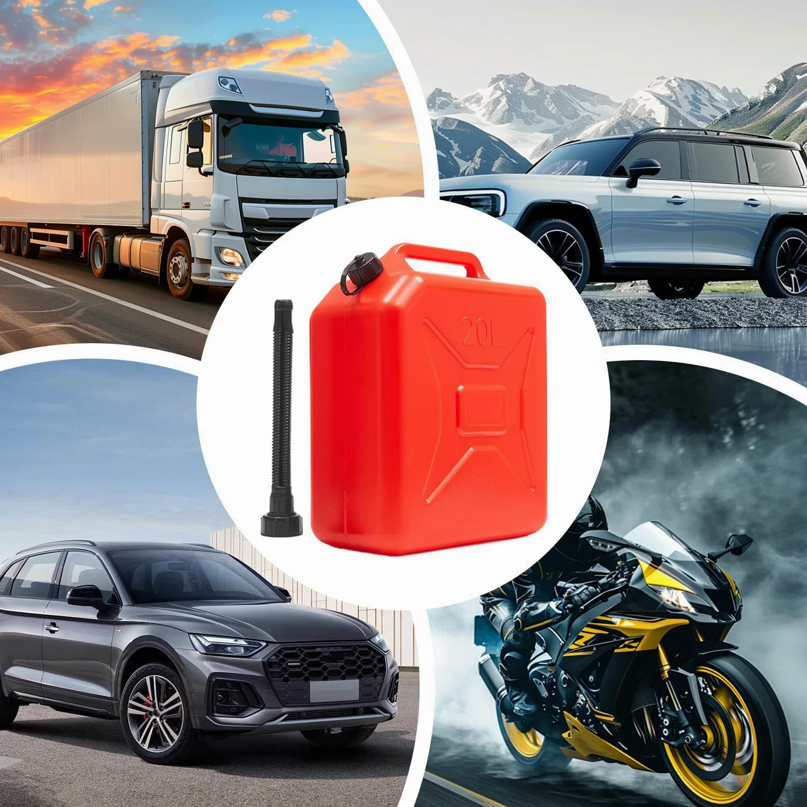 Depósito De Para Calentador Almacenamiento Máquinas | Barril Paredes Gruesas Apto Para Coche Motocicleta Camión Cortacésped Tractor Repostaje Gasolina De 5/10/20 Litros