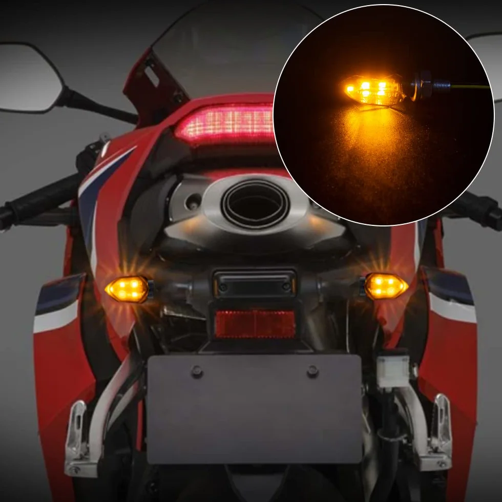 4PCS Intermitentes Moto Homologados ECE R50, Mini Indicadores Universal para Motocicletas de 12V, Luces de Señal de Giro Ámbar, Impermeables IP65, Compatible con Rosca M8