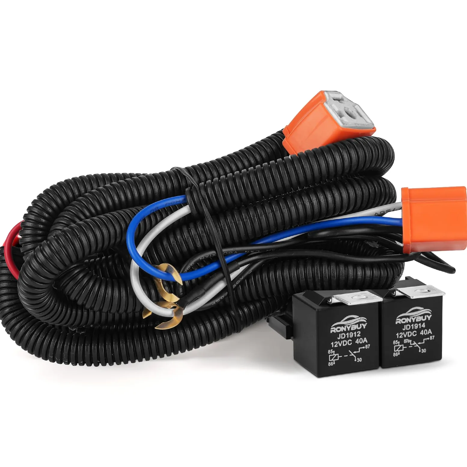 Arnés de relé H4 9003, kit de cableado de relé de faros, enchufes de cerámica para faros delanteros H6054 6054 de 7 x 6, 5 x 7, kit de conversión de faros delanteros, soluciona problemas de