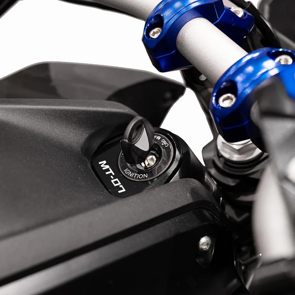 Compatible con MT 07 MT07 MT-07 FZ07 2025 2026 Accesorio para motocicleta Bloqueo de encendido Cubierta decorativa Anillo de cerradura de llave Cubierta protectora (Negro)