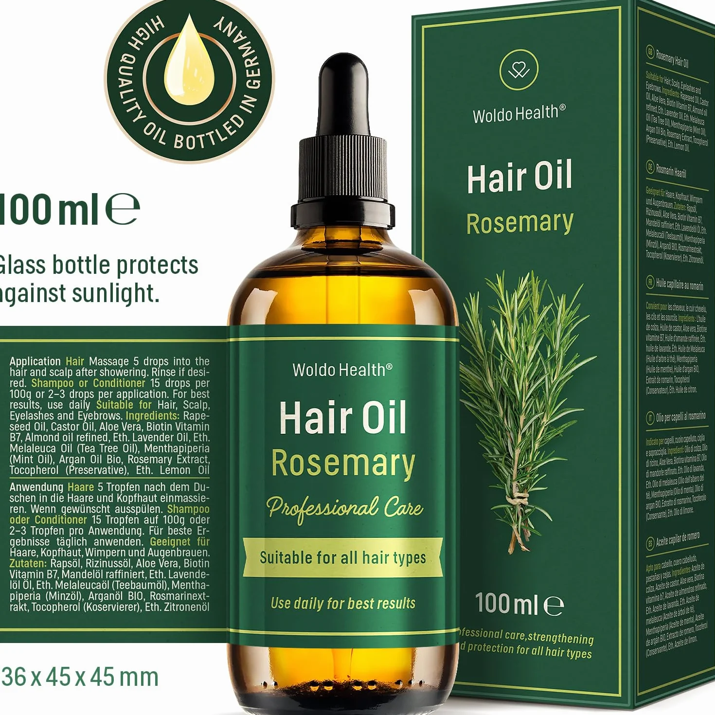 Aceite de Romero para el Cabello con Biotina y Vitamina E 100ml