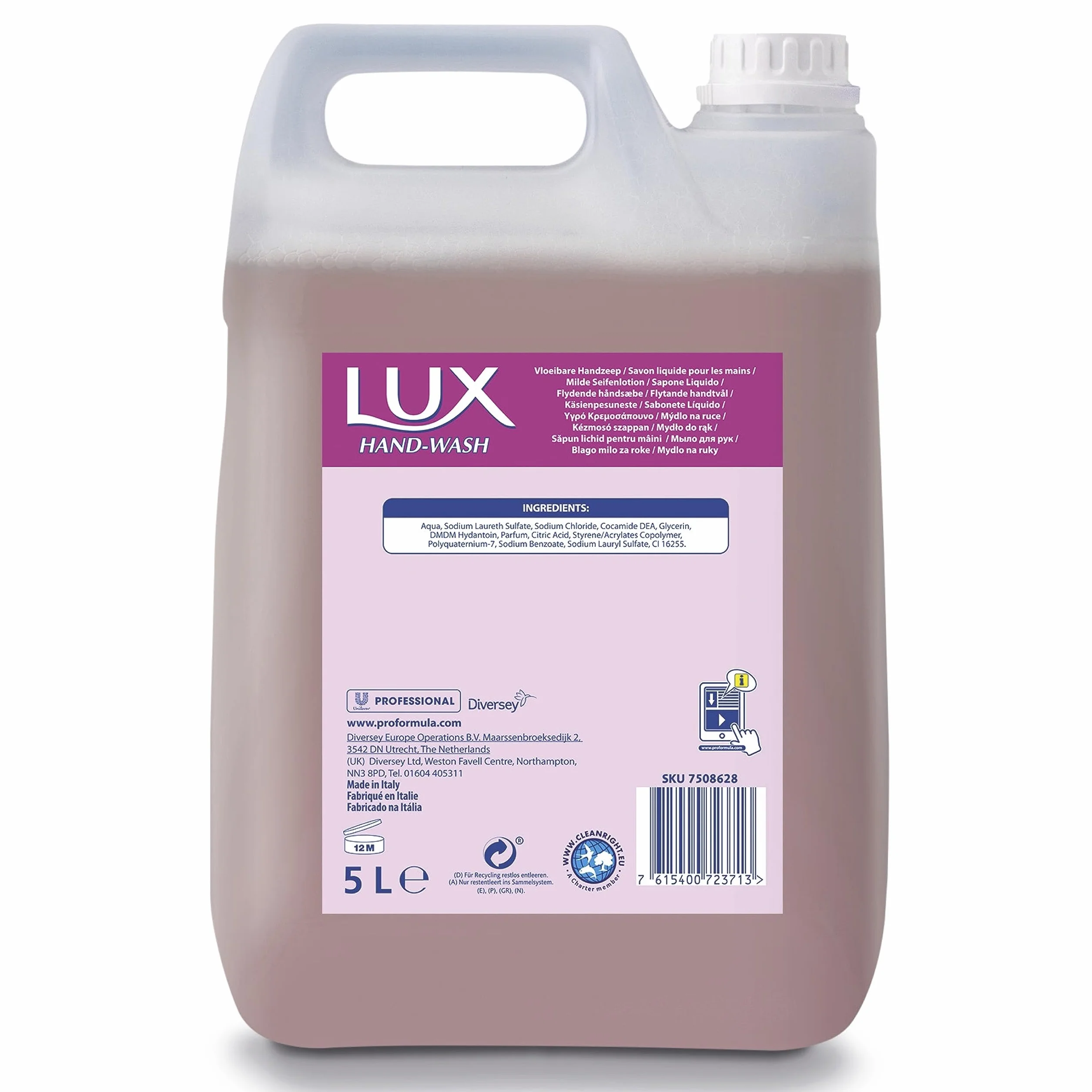 Diversey Lux 5 l Gel de Lavado de Manos con Profumación Floral 5 Lt