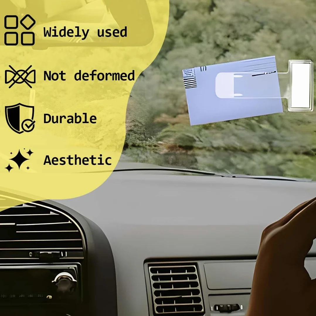 Juego de 8 clips transparentes para parabrisas para tickets de estacionamiento - Soporte universal para tarjetas, permisos y recibos de estacionamiento