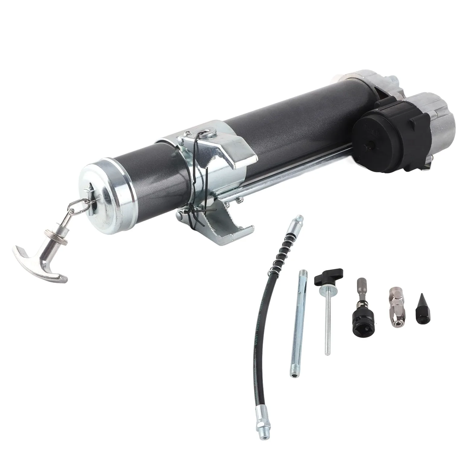 Soporte para pistola de grasa, adaptador de grasa de alta presión 12.000 Psi para taladro eléctrico, con diseño ligero de aleación de aluminio para cartucho de