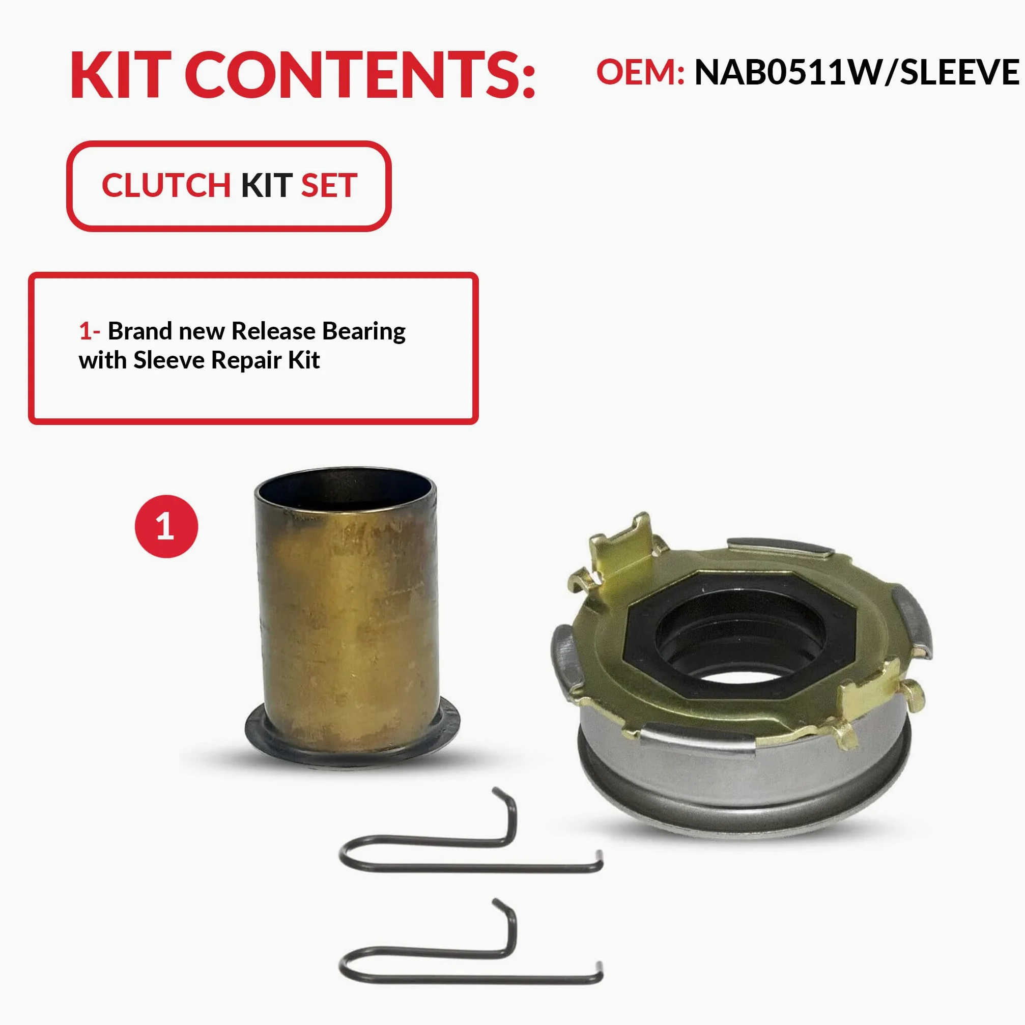 Rodamiento de liberación de embrague con kit de reparación de manguito compatible con Impreza Forester X Xs Xsl Xt WRX Sti Sport Base Premium Touring 1996-2014 2.0L H4 2.5L H4 3.0L H6