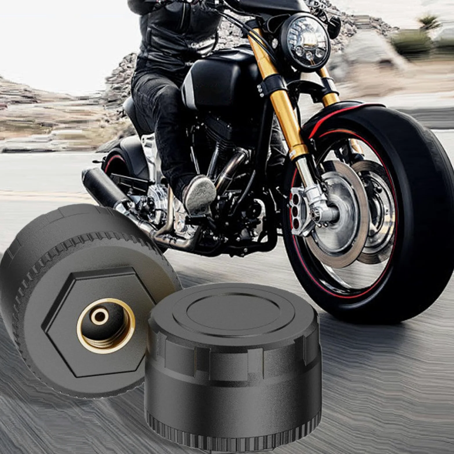 Medidor de Presión Neumático | Inalámbrico | Tiempo Real | Sistema preciso de neumáticos para motocicletas, scooters, garajes todoterreno y viajes diarios