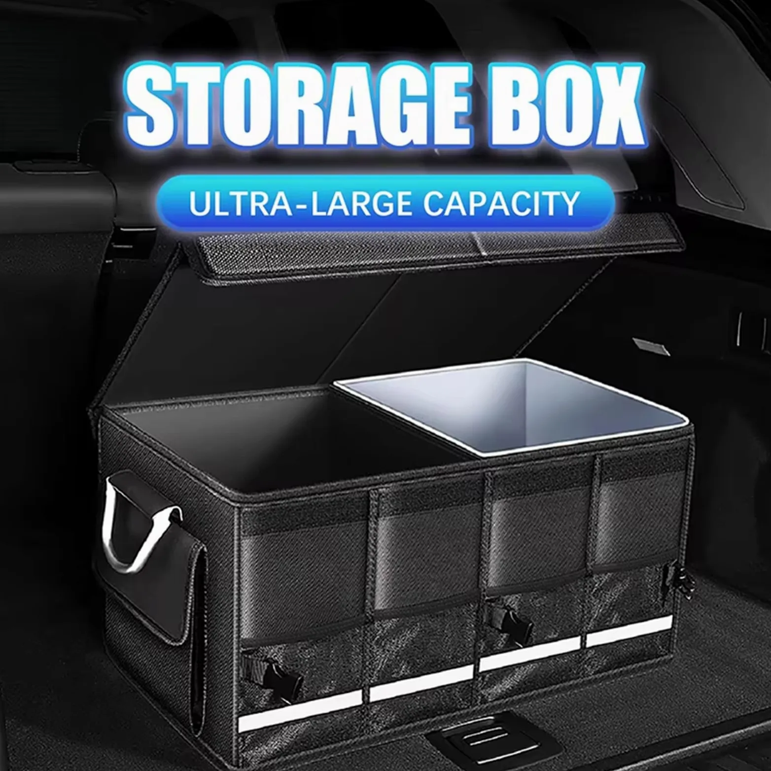 Organizador de Coche para Suzuki Grand Vitara(4door) 2005-2015, Caja Plegable Maletero de Coche Impermeable Plegable con Tapa Plegable Aluminio,72L