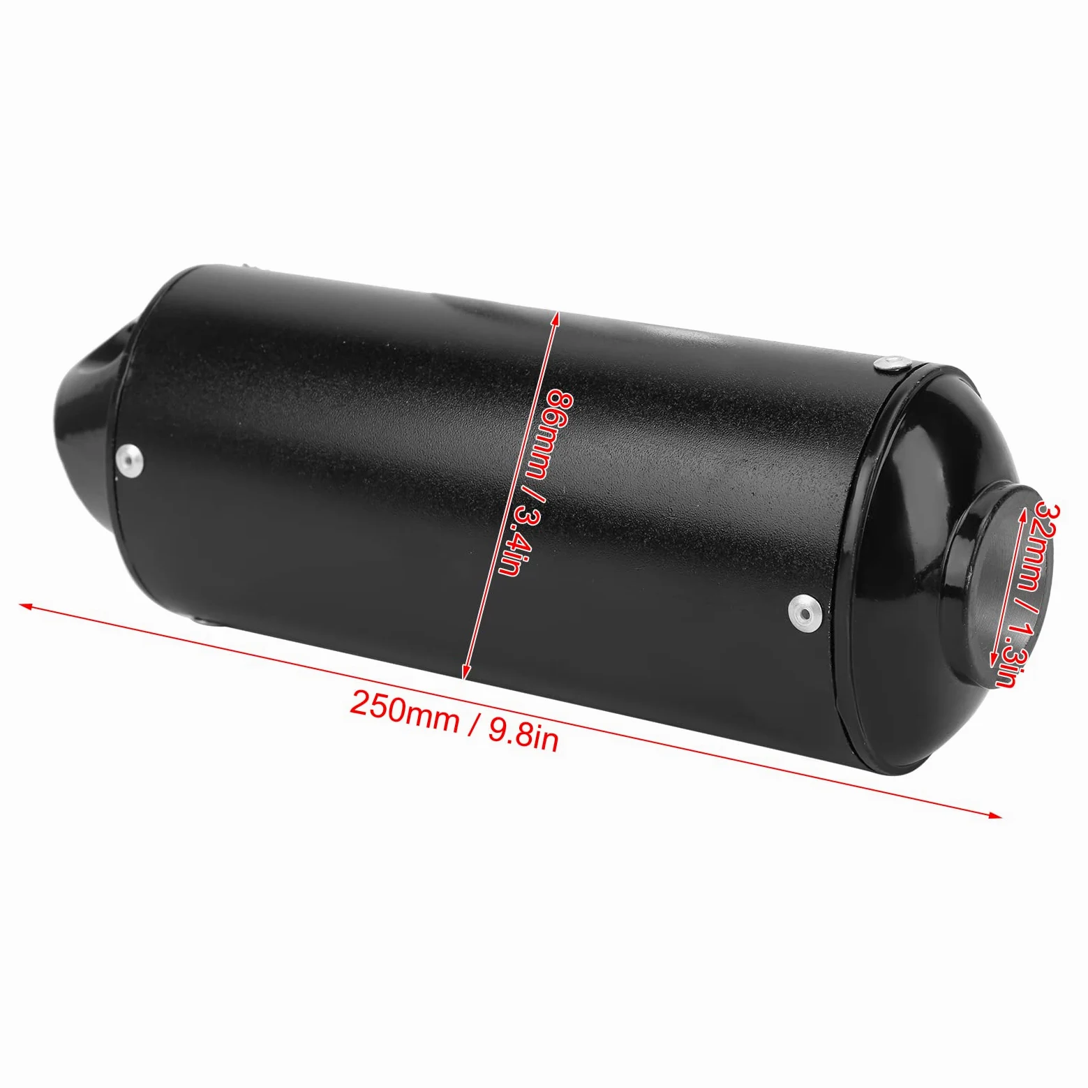 Fydun Tubo De Silenciador De Escape De 32 Mm / 1,3 Pulgadas Silenciador Del Silenciador De Escape Piezas De Modificación Negro para ATV Pit Bike