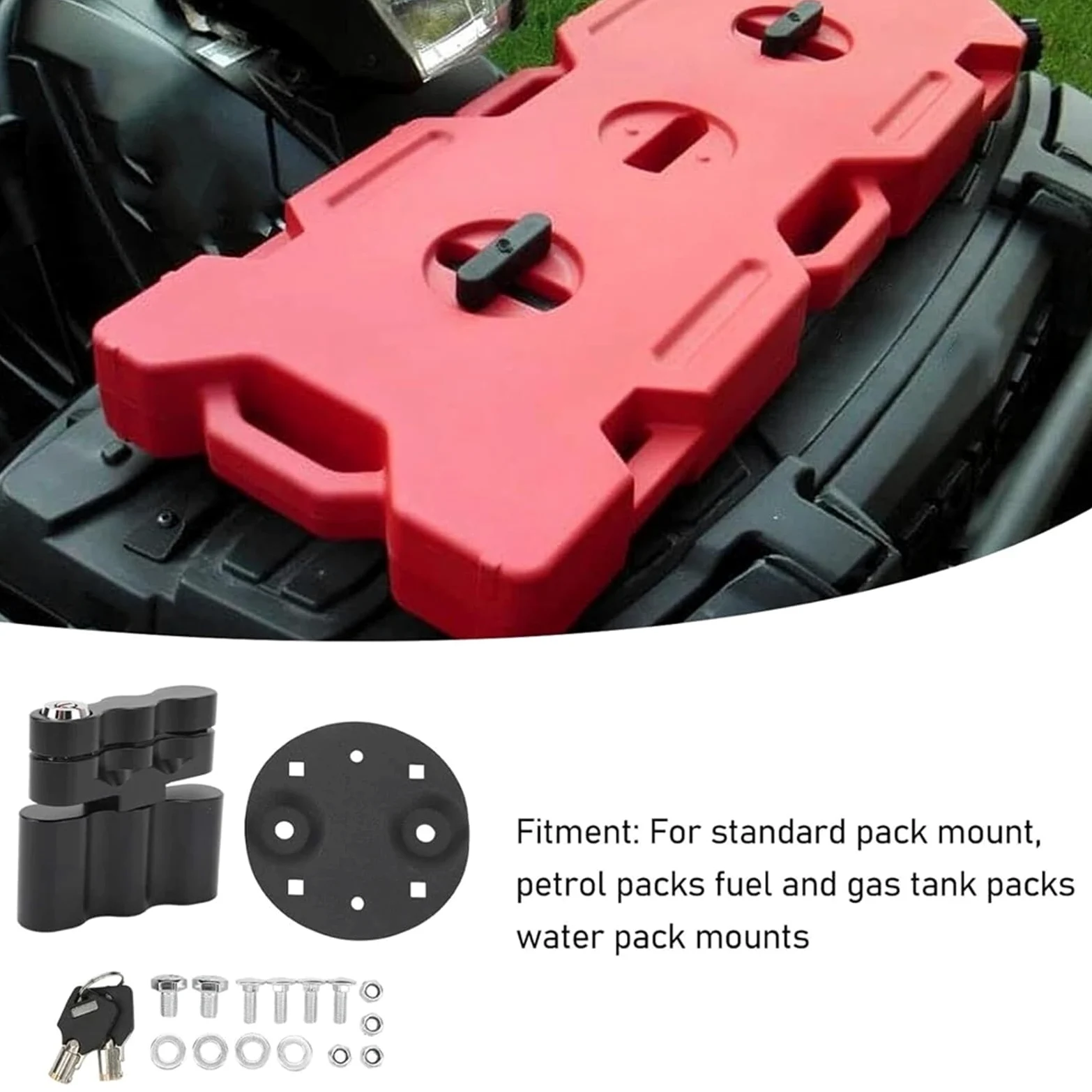 Bidón de plástico con grifo Kit de soporte para tanque de combustible con manija de bloqueo doble y soporte para bidón de gasolina portátil