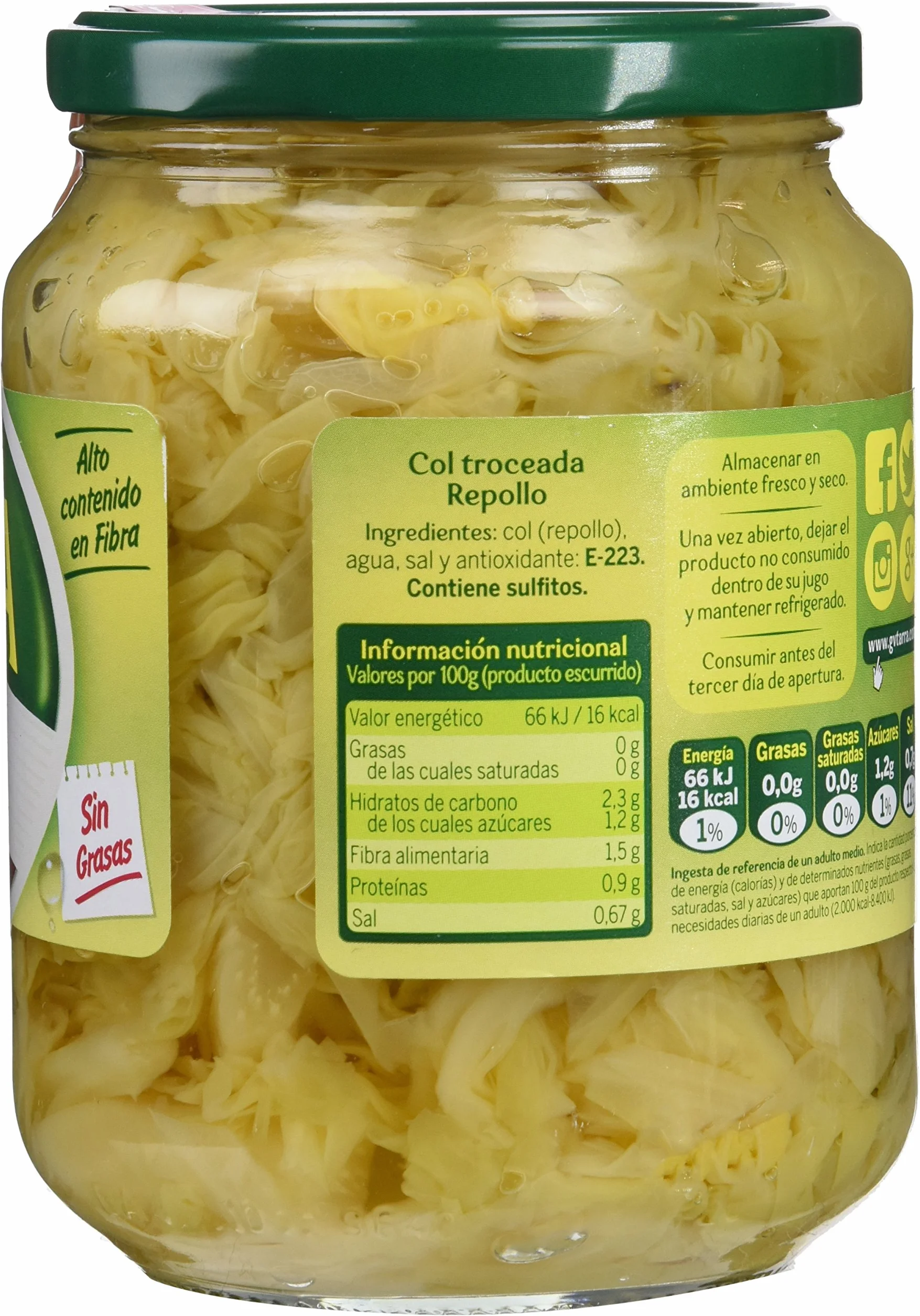 Gvtarra Col-Repollo Paquete 6 x 400 gr