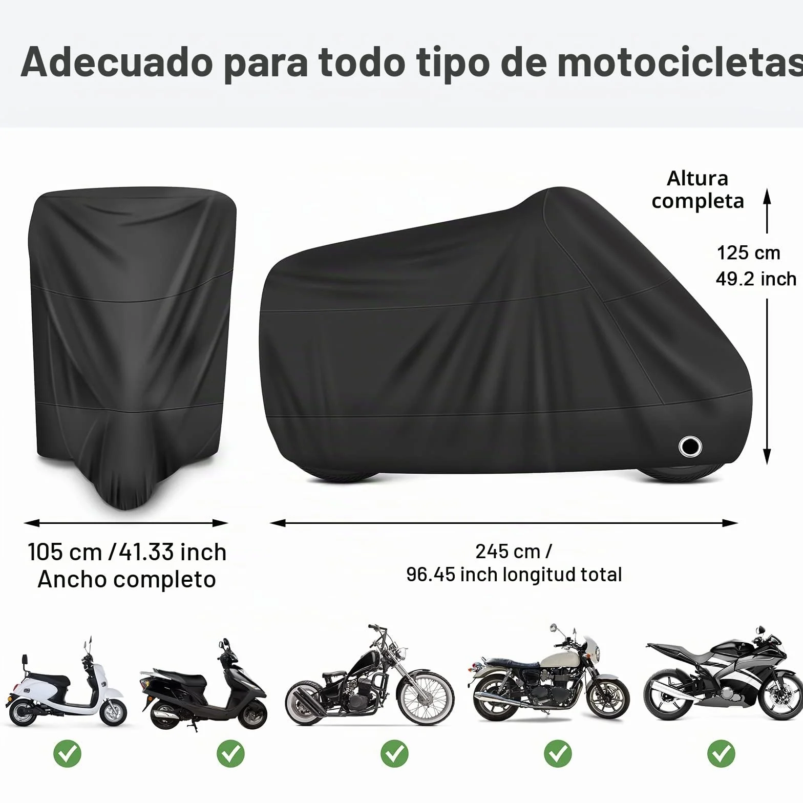 LIHAO Funda Moto 190T Cubierta Impermeable de Motocicleta