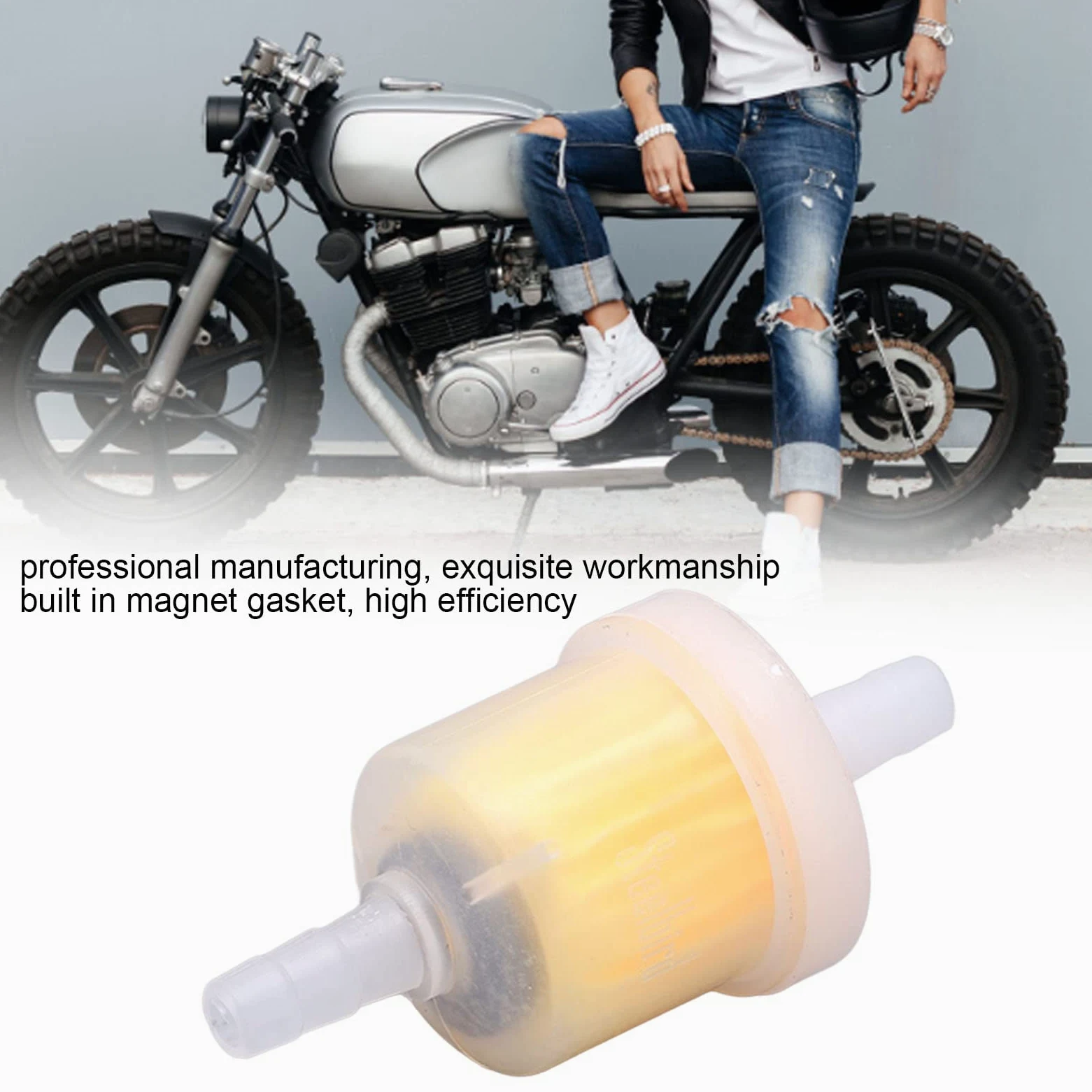 Filtro de Combustible para 10 Piezas Filtro de Combustible en línea Universal Filtro de Combustible de Alta eficiencia para Motocicletas Dirt Bikes ATV Filtro de Combustible