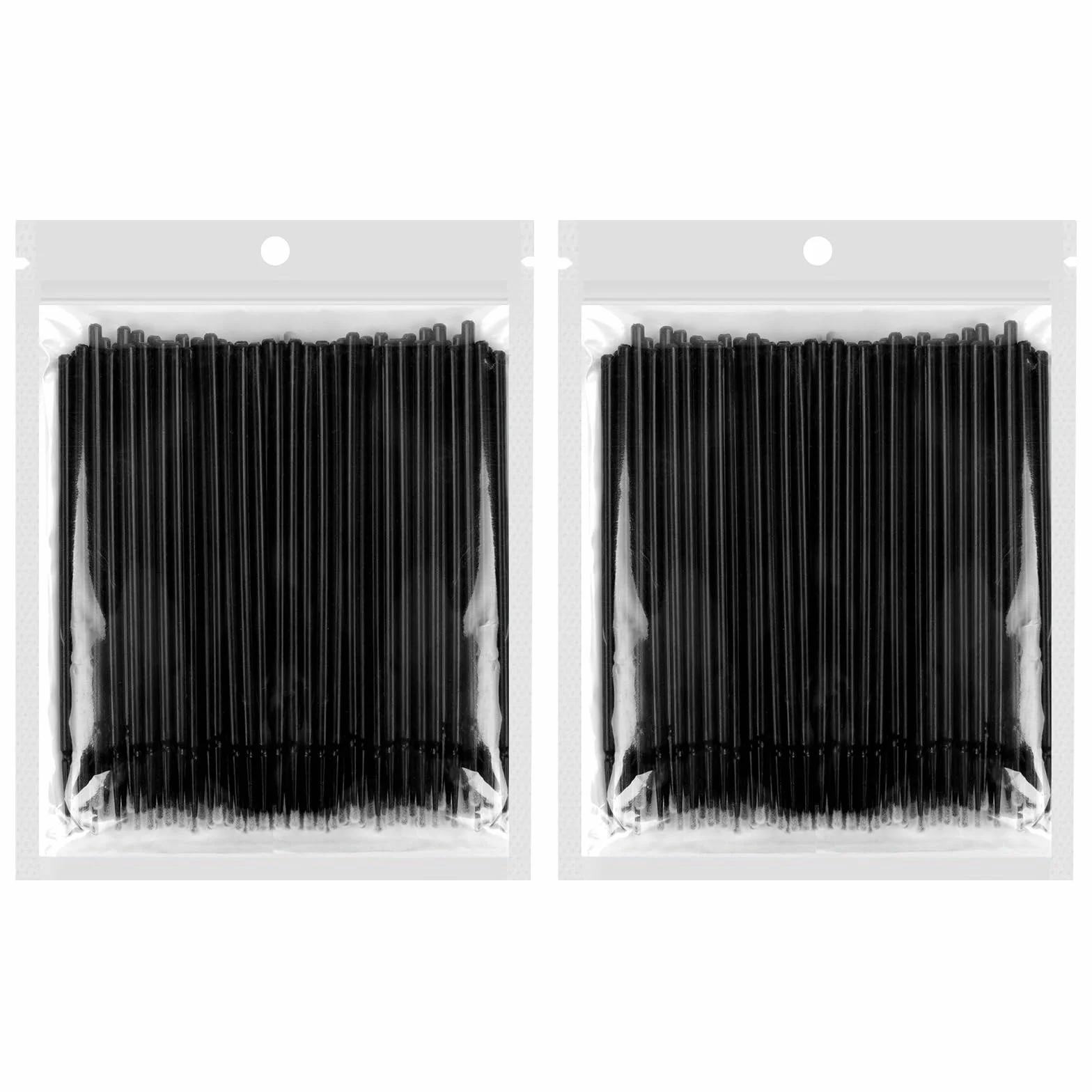 LOPHE Microcepillos Aplicadores 200pcs Mini Cepillo de Micro Herramienta de Injerto de Pestañas Varitas Desechables Negro