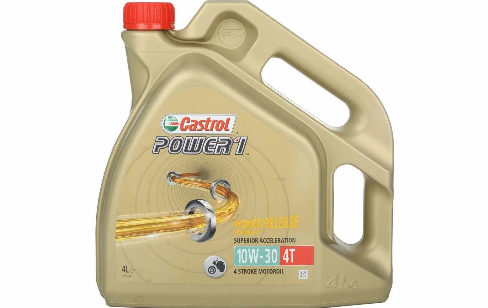 CASTROL Power-1 4T 10W-30 Aceite de motor de motocicleta parcialmente sintético para motocicleta, botella de 4 l (15042F)