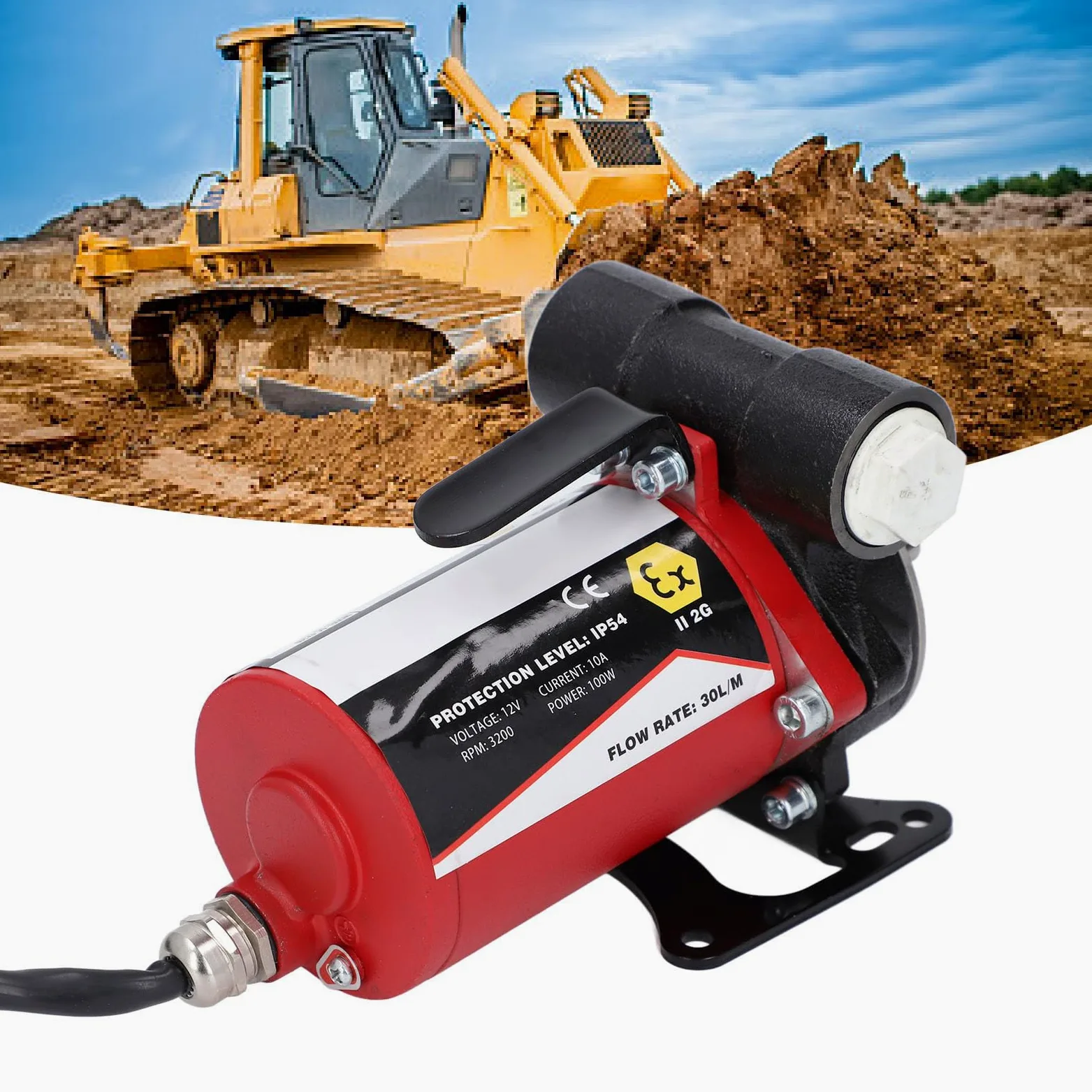 Bomba Eficiente de Gasolina de Hierro Fundido de 30 L/m, Seguridad Mejorada, Diseño Resistente con Bomba de Transferencia de Aceite de Auto Cebado, Interfaz BSP3/4 para Gasolina, Queroseno