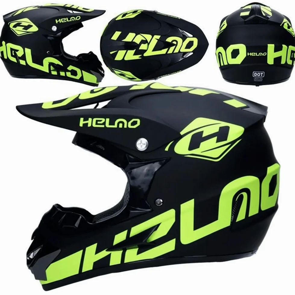 Unisexo Integral Casco de Motocross, con Gafas Guantes Mascarilla, Juventud Niño Todoterreno Moto BMX MTB ATV Cascos, Cuesta Abajo Quad Dirt Bike Enduro Casco, Regalo para Niño y Niña