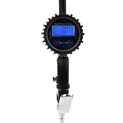 AGAATI Manómetro Digital para neumáticos, inflador de neumáticos con manómetro, Mandril de 200PSI, Compatible con camión/Coche/Bicicleta