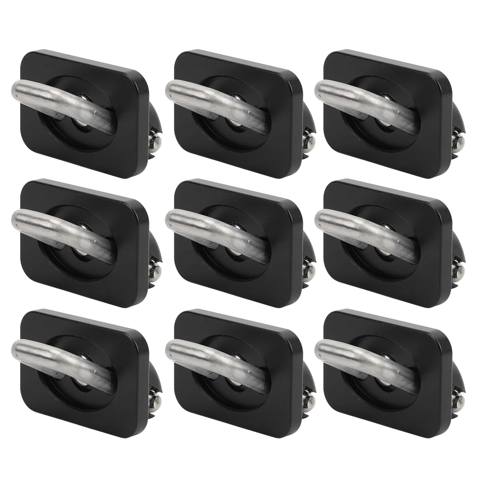 9 anclajes de amarre para cama de camión, repuesto de rodamiento de carga interior de 1000 libras para 2007-2021 (Negra)