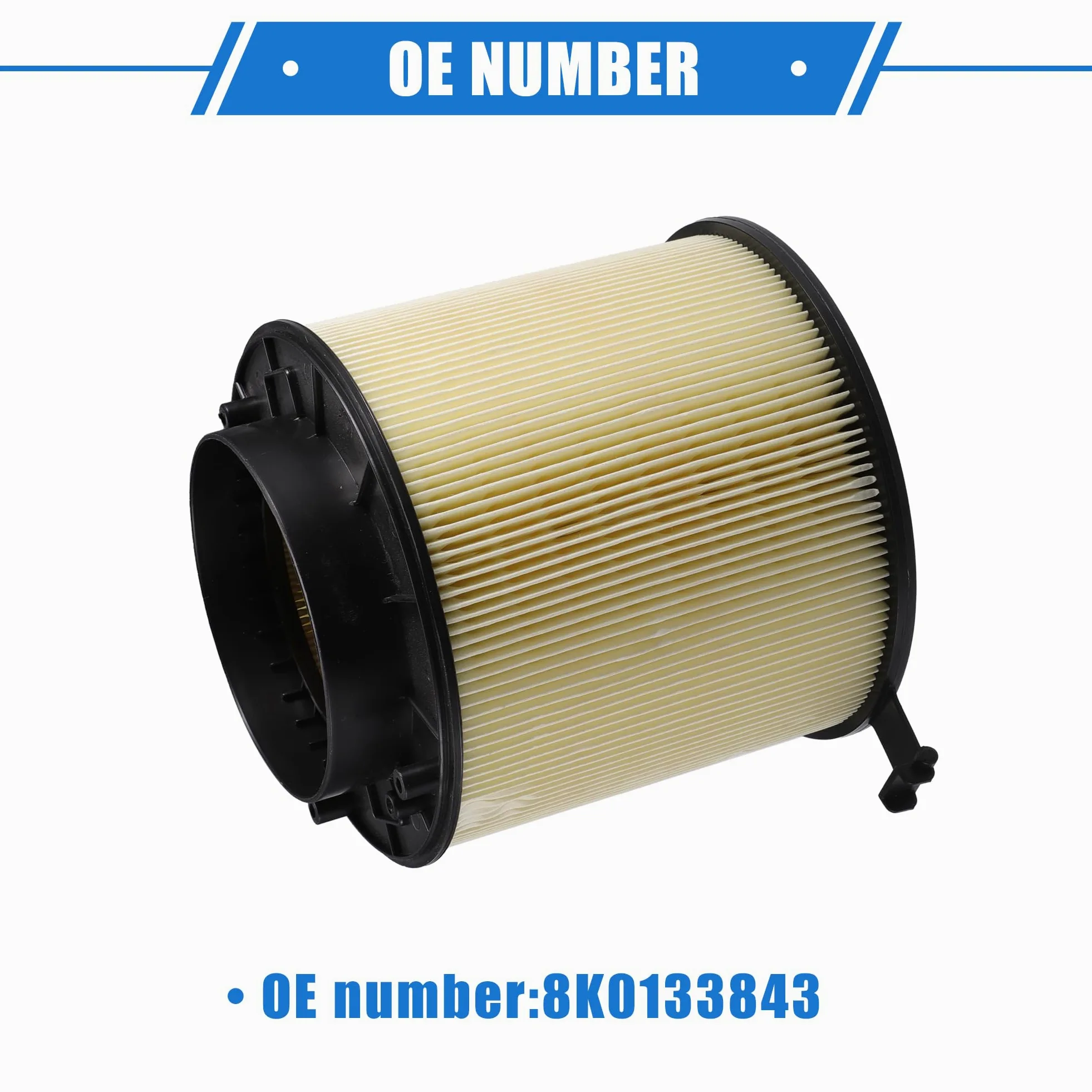 A ABSOPRO Filtro De Aire Del Motor Para Audi Sq5 3.0L V6 14-17 1pc | OE: 8K0133843, Material: PP, Size: 18.5X16.5X16CM, Color: Negro, Beige, Para A4, A5, Q5, S4, S5