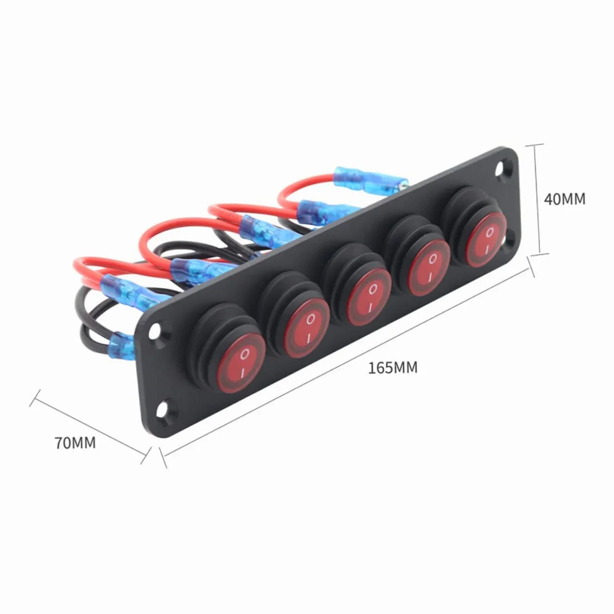 ULTECHNOVO 3piezas Panel De Interruptores Rocker Marinos De Gangs Precableado Led Para Autos y Motos