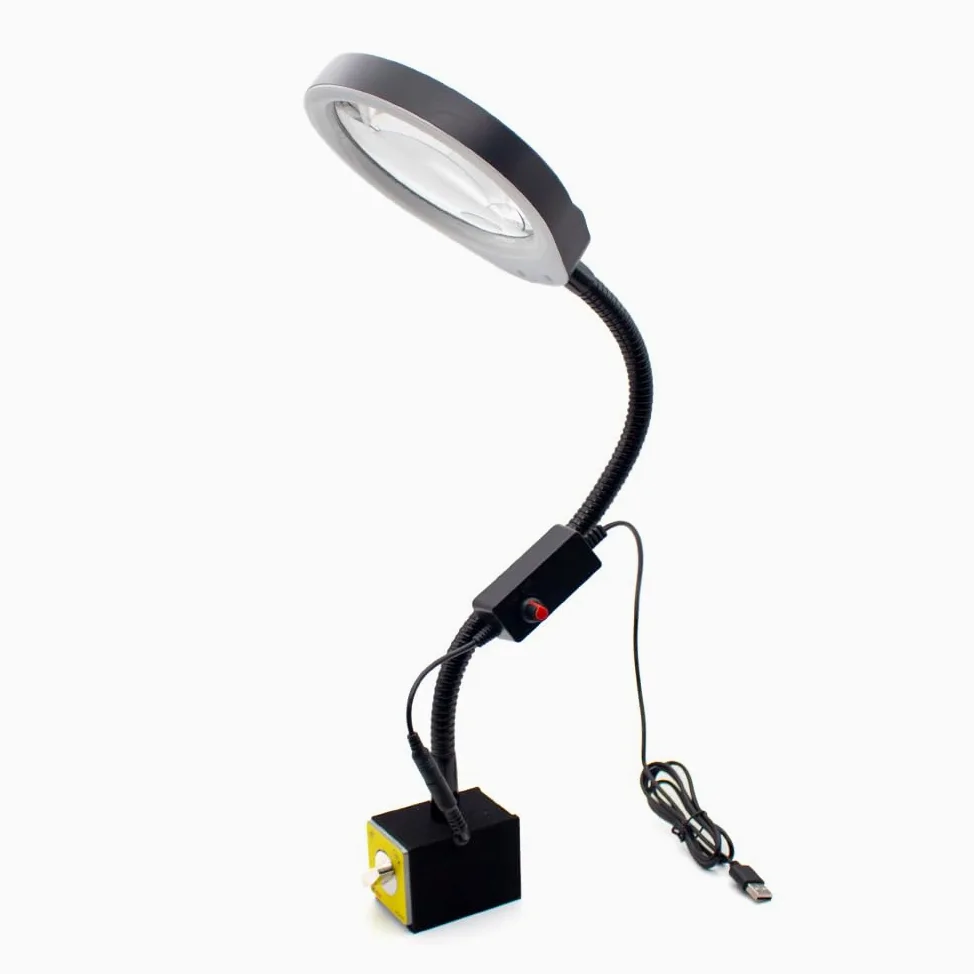 Toplionace Lupa Industrial X05 con Luces LED para Reparación Electrónica - Lámpara de Inspección de Circuitos con Lente de Cristal de Alta Definición