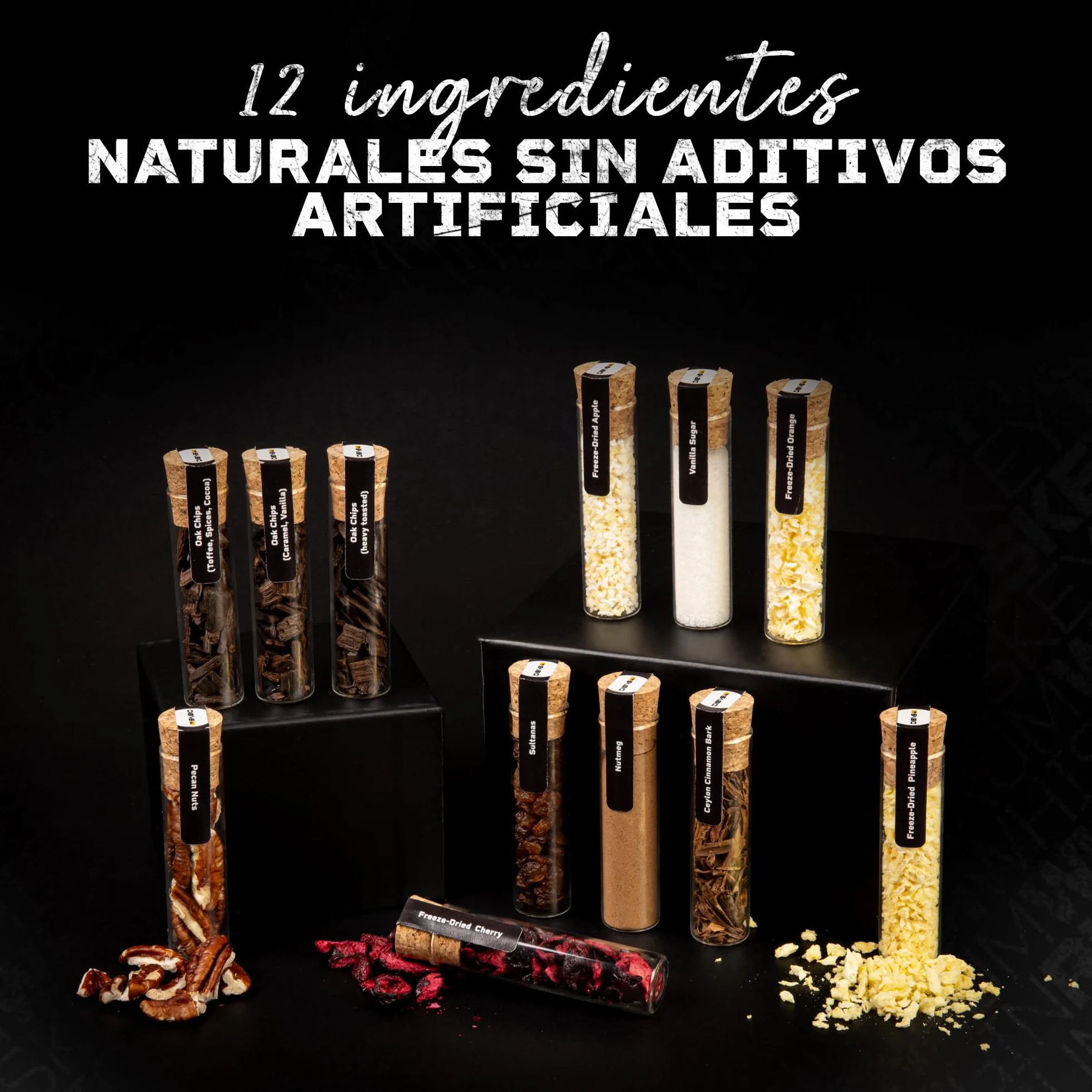 Kit Ron de Bricolaje con 12 Botánicos Naturales, Especias y Accesorios | Set de Regalo para Amantes del Ron