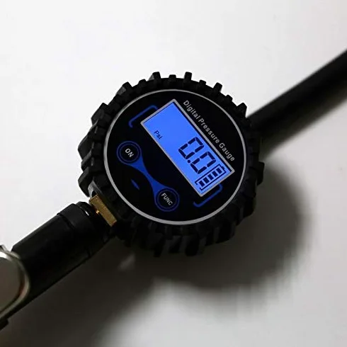 AGAATI Manómetro Digital para neumáticos, inflador de neumáticos con manómetro, Mandril de 200PSI, Compatible con camión/Coche/Bicicleta