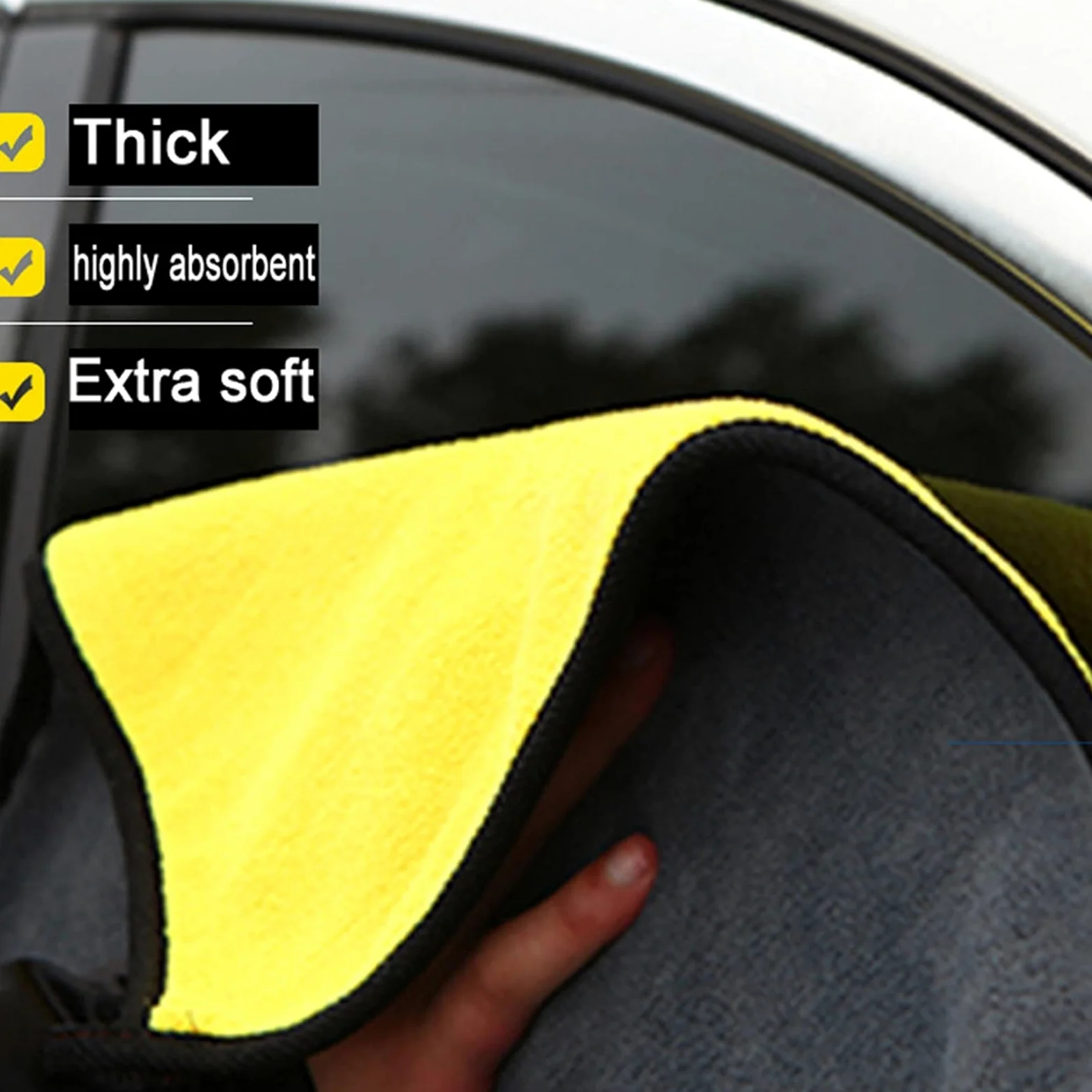 Toalla seca Toallas de lavado de autos Secado de microfibra Toalla extra suave Toalla de cuidado de limpieza Detalle Toalla de lavado de vehículos (Color : 30cmX30cm 3pcs, Material : Superfine Fiber)