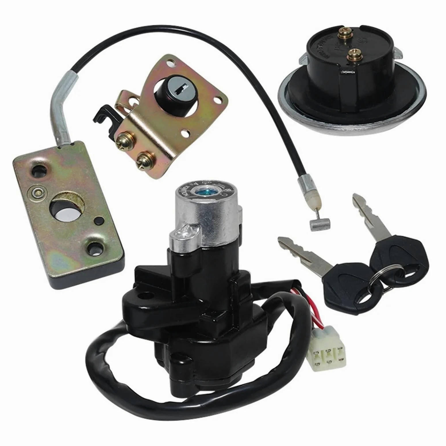 Compatible Con Suzuki GZ125 GZ 125 1998-2003 GZ250 1999-2011, Interruptor De Encendido Combustible Y Gas Para Motocicleta Kit Llave Cerradura de encendido con llaveJuego
