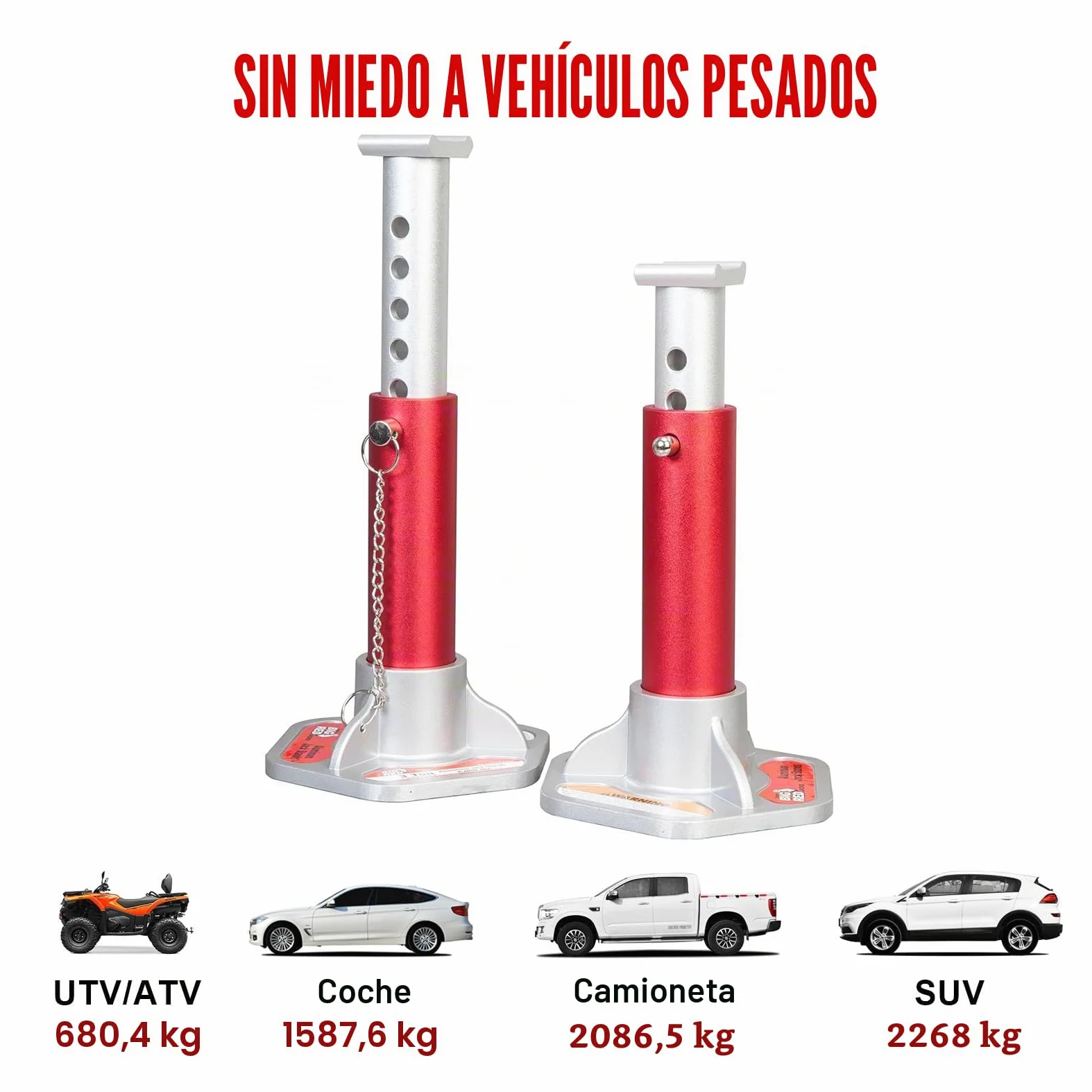 Torin Big Red t43004 Aluminio de Bloqueo Doble Jack Stands: 3 Ton Capacidad de elevación, 1 par