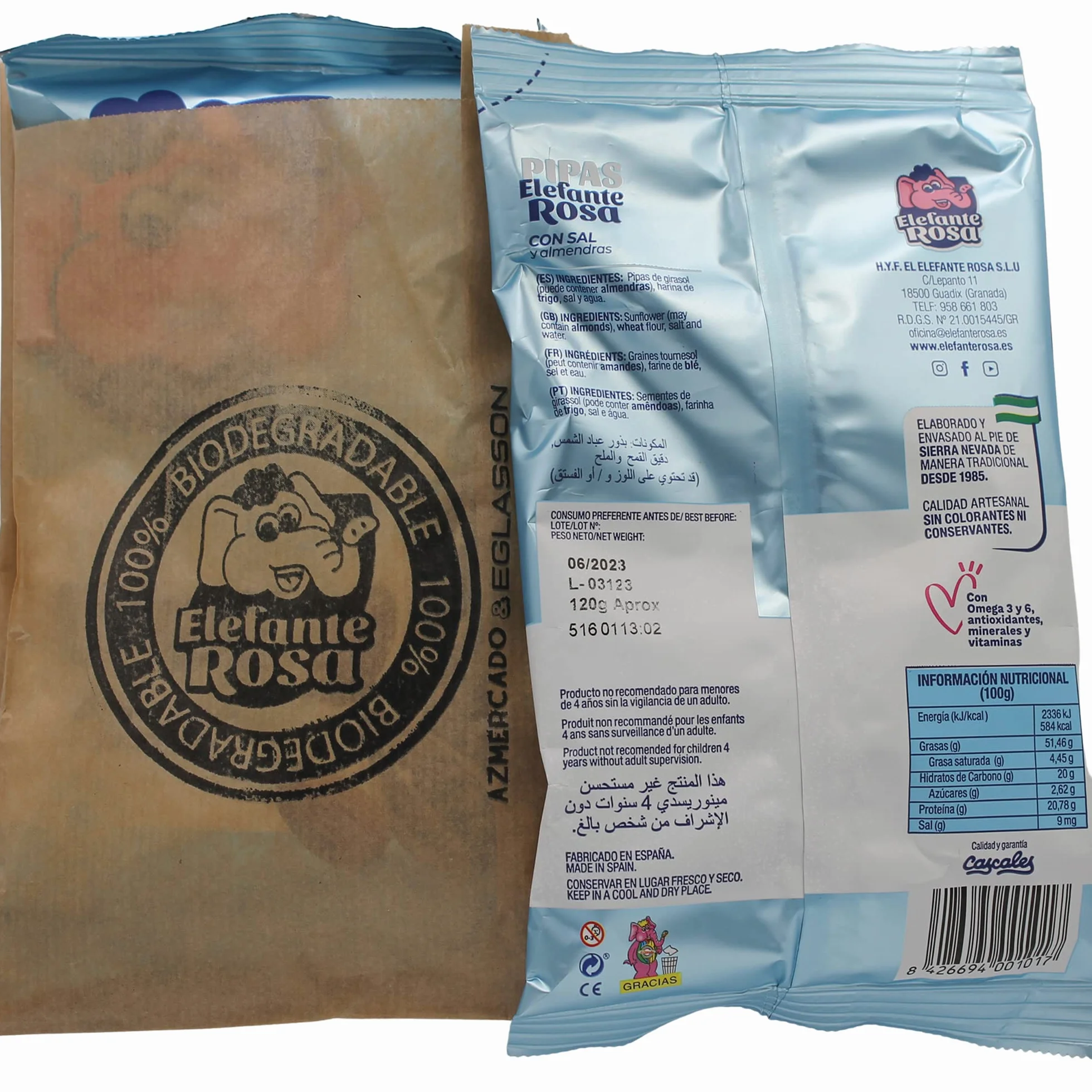 El Elefante Rosa Pack Especial 19 Bolsas Pipas Girasol Revoltillo Frutos Secos Almendras Tostadas Aperitivo