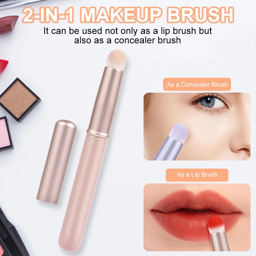AOOWU Pincel Delineador de Labios, Set de Brochas de Maquillaje Profesional para Contorno Labios, 3 Piezas