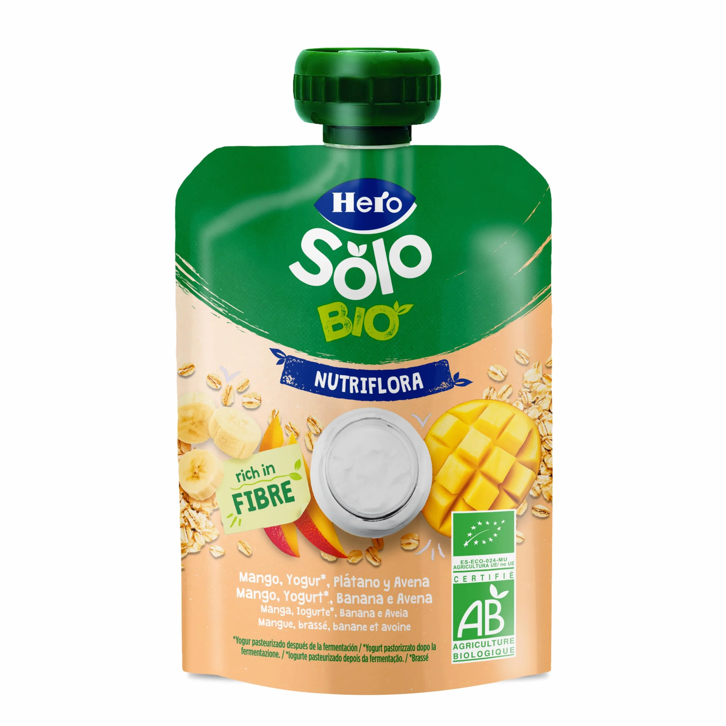 Bolsitas Ecológicas de Mango, Platáno, Yogur y Avena 100gr Hero Solo