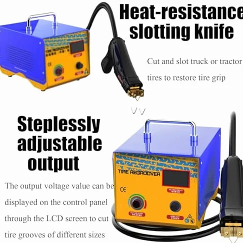 Máquina de reenrutadora de neumáticos 20 B, cortador de goma con cautela de 1000W para neumáticos de tractor de camión, anchura de profundidad ajustable, herramienta de mantenimiento portátil con pant
