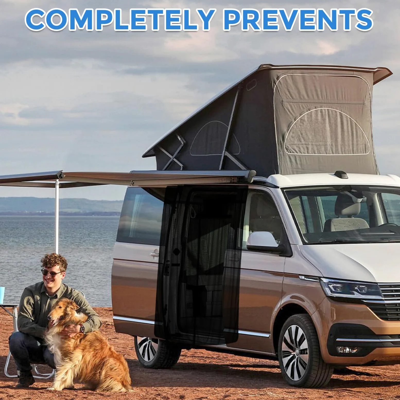 Mosquitera de Coche Reemplazo para Ford Transit Custom/Campervans, Mosquitera para Puerta Lateral de Coche, Mosquitera Magnética de Una Sola Capa para Acampar