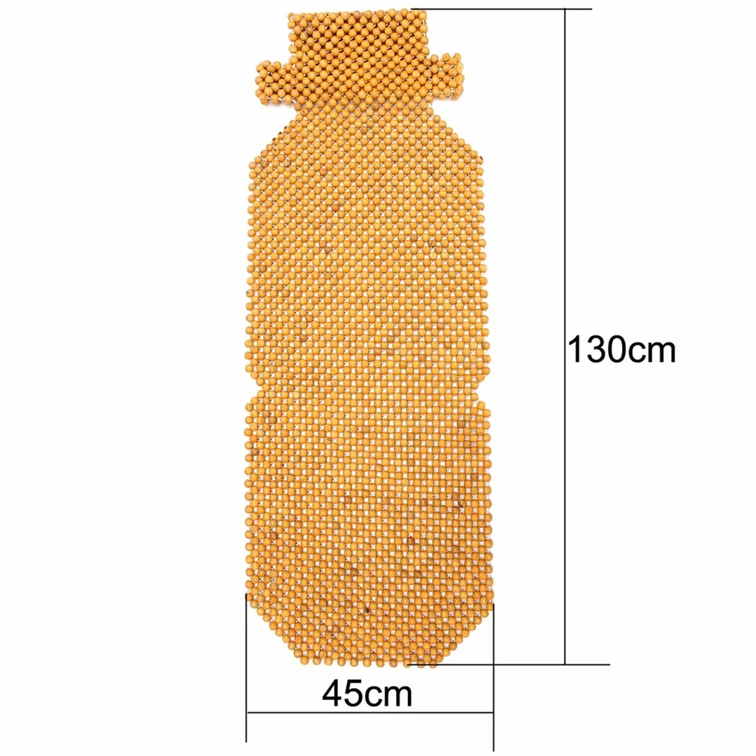 Cojín de asiento de perlas de madera, bolas de madera, masaje para asiento de coche, alfombrilla natural, 45 x 130 cm