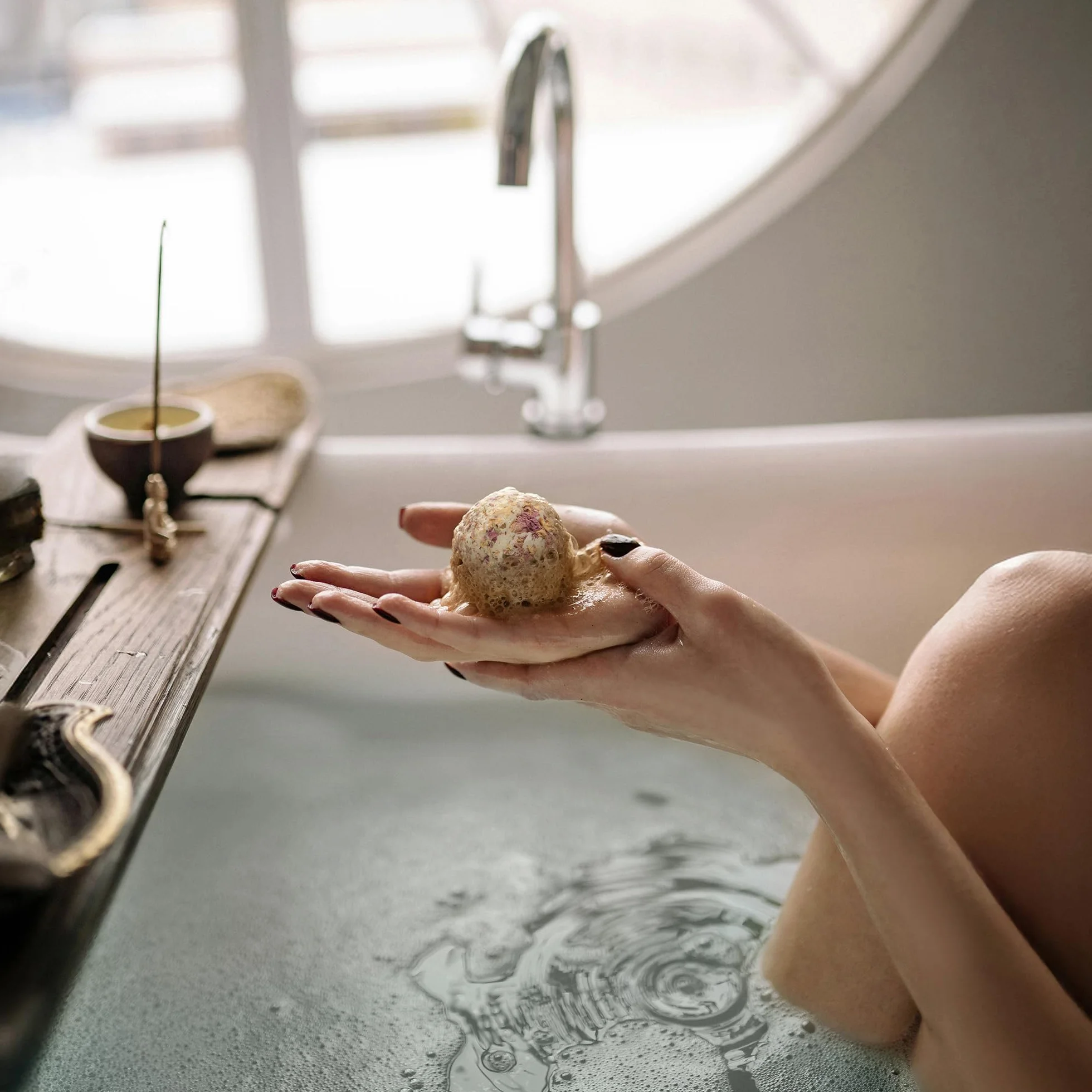 Satin Naturel Cofre 4 Bombas de Baño BIO Veganas – Regalo Bienestar Mujer – Bolas de Baño Premium
